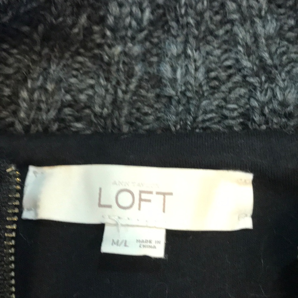 LOFT fleece lined faux fur/knit vest - Picture 2 of 11